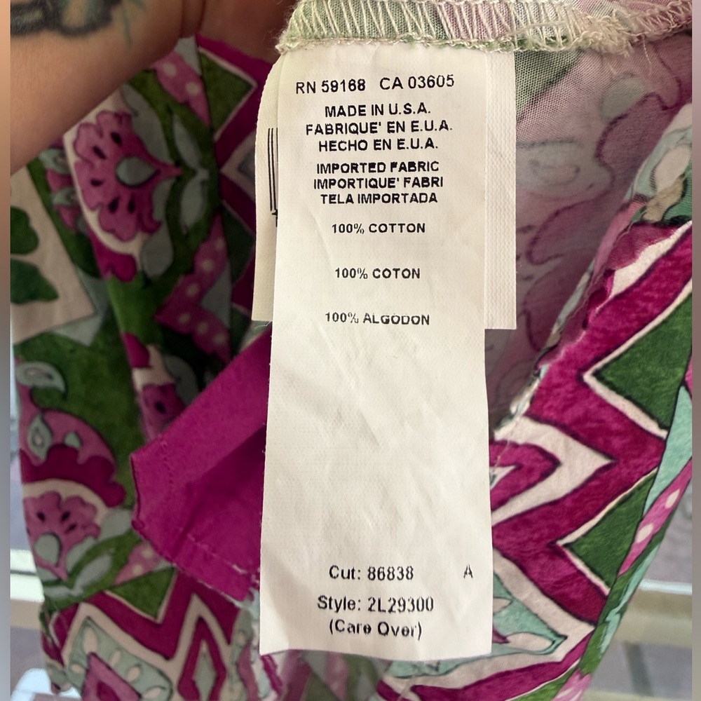 Karen Kane Vibrant Floral Puff Sleeve 100% Cotton Spring Boho Size Small Top - Picture 10 of 16